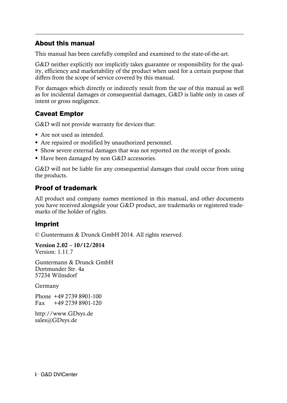 Guntermann & Drunck DVICenter DP16 Config Panel User Manual | Page 2 / 196