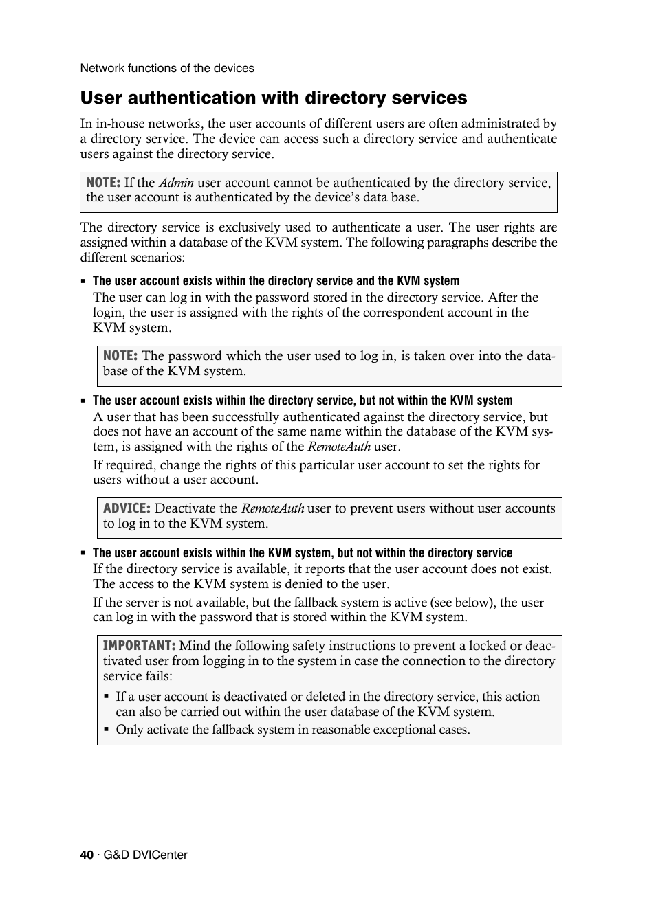 User authentication with directory services | Guntermann & Drunck DVICenter DP16 Config Panel User Manual | Page 42 / 196