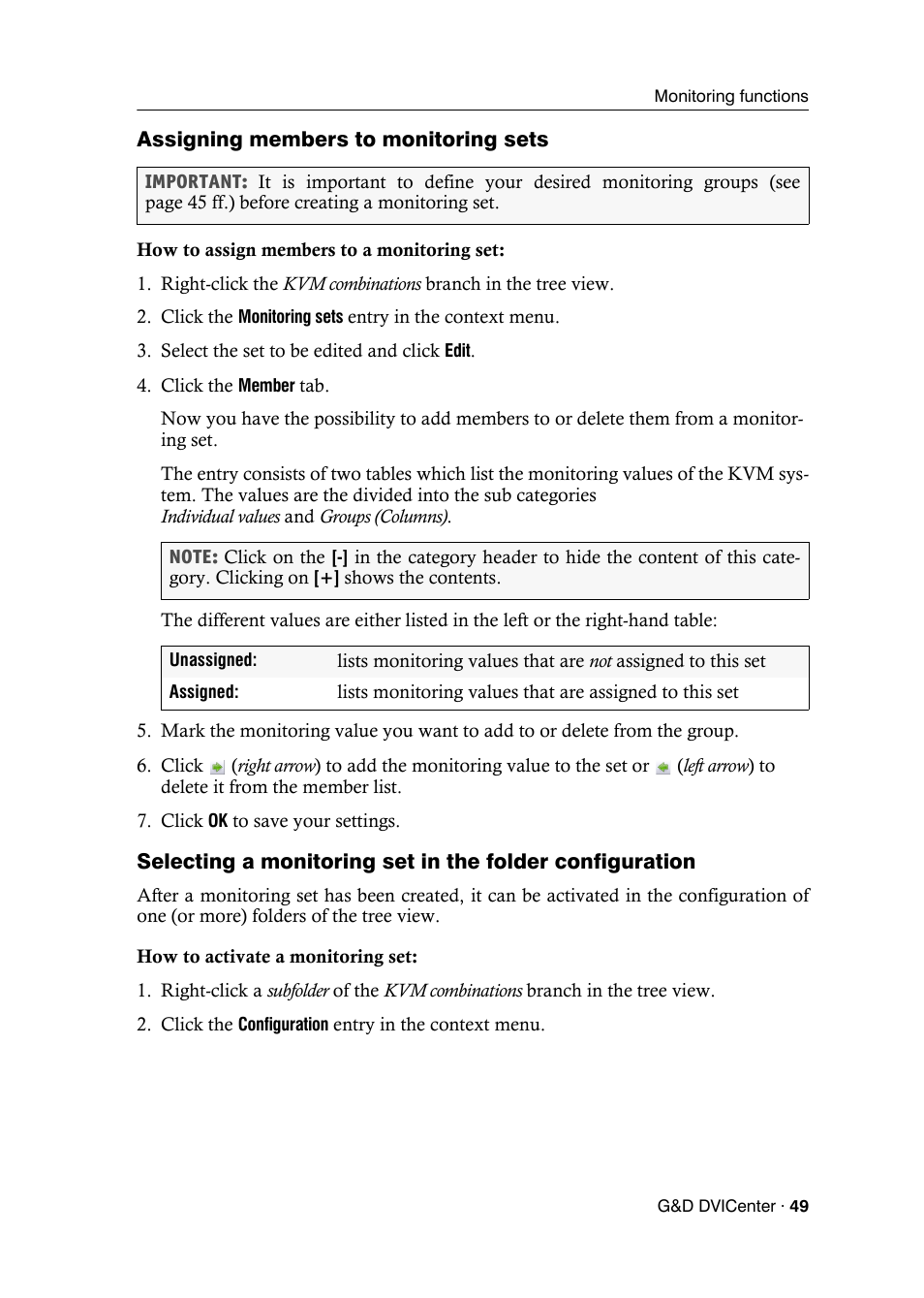 Assigning members to monitoring sets | Guntermann & Drunck DVICenter DP16 Config Panel User Manual | Page 51 / 196