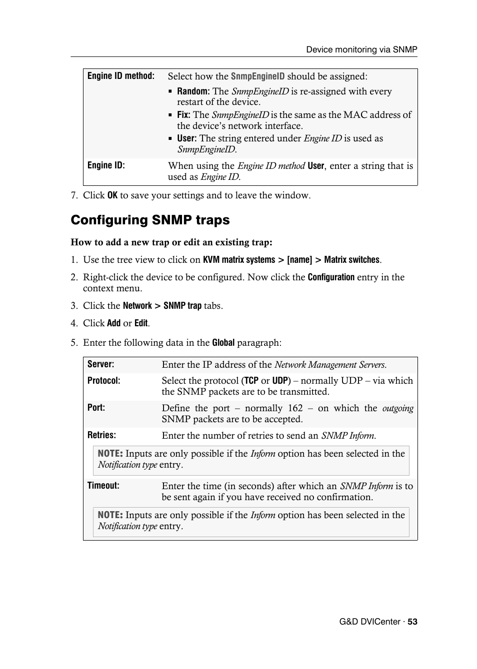 Configuring snmp traps | Guntermann & Drunck DVICenter DP16 Config Panel User Manual | Page 55 / 196