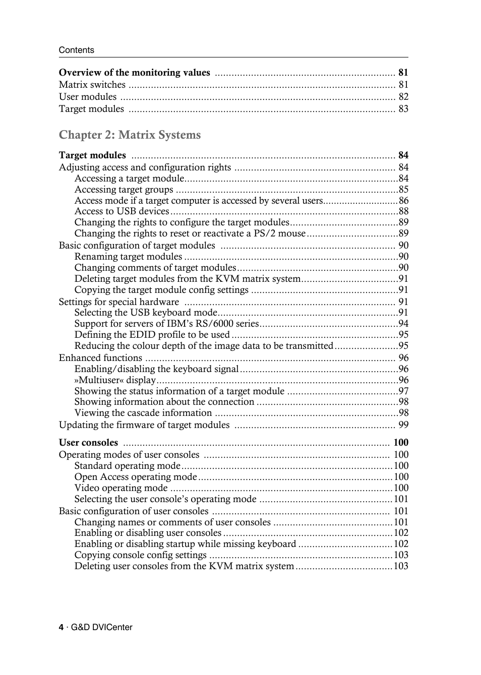 Chapter 2: matrix systems | Guntermann & Drunck DVICenter DP16 Config Panel User Manual | Page 6 / 196