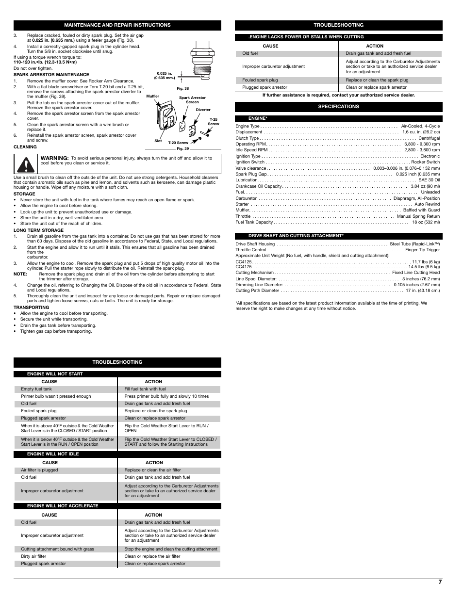 Cub Cadet CC4125 User Manual | Page 7 / 20