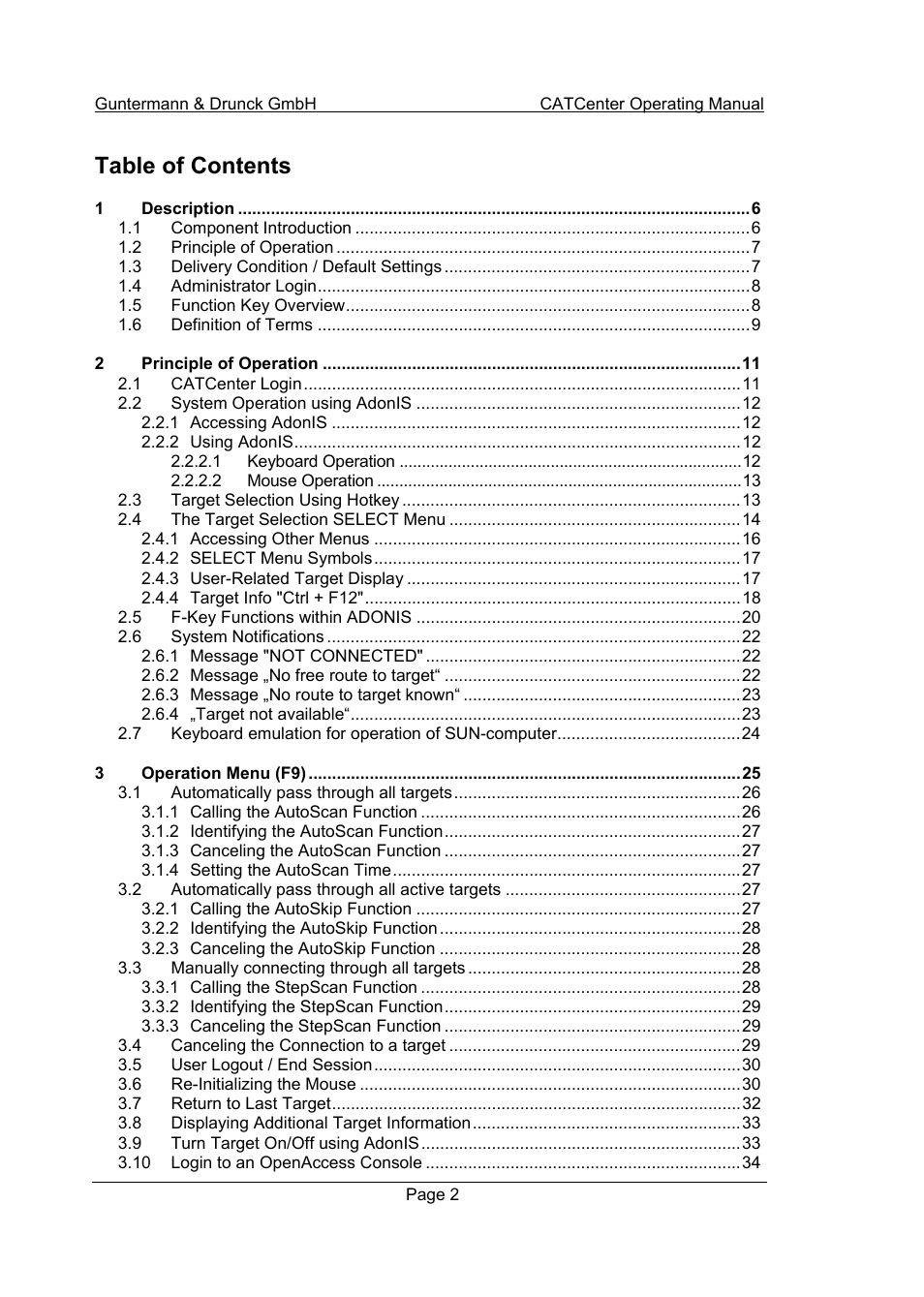 Guntermann & Drunck CATCenter X systems Operation User Manual | Page 2 / 132