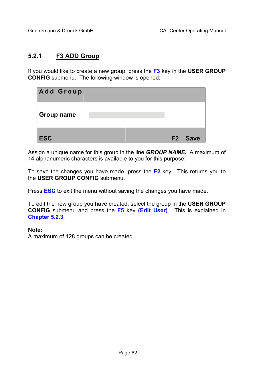 1 f3 add group | Guntermann & Drunck CATCenter X systems Operation User Manual | Page 62 / 132