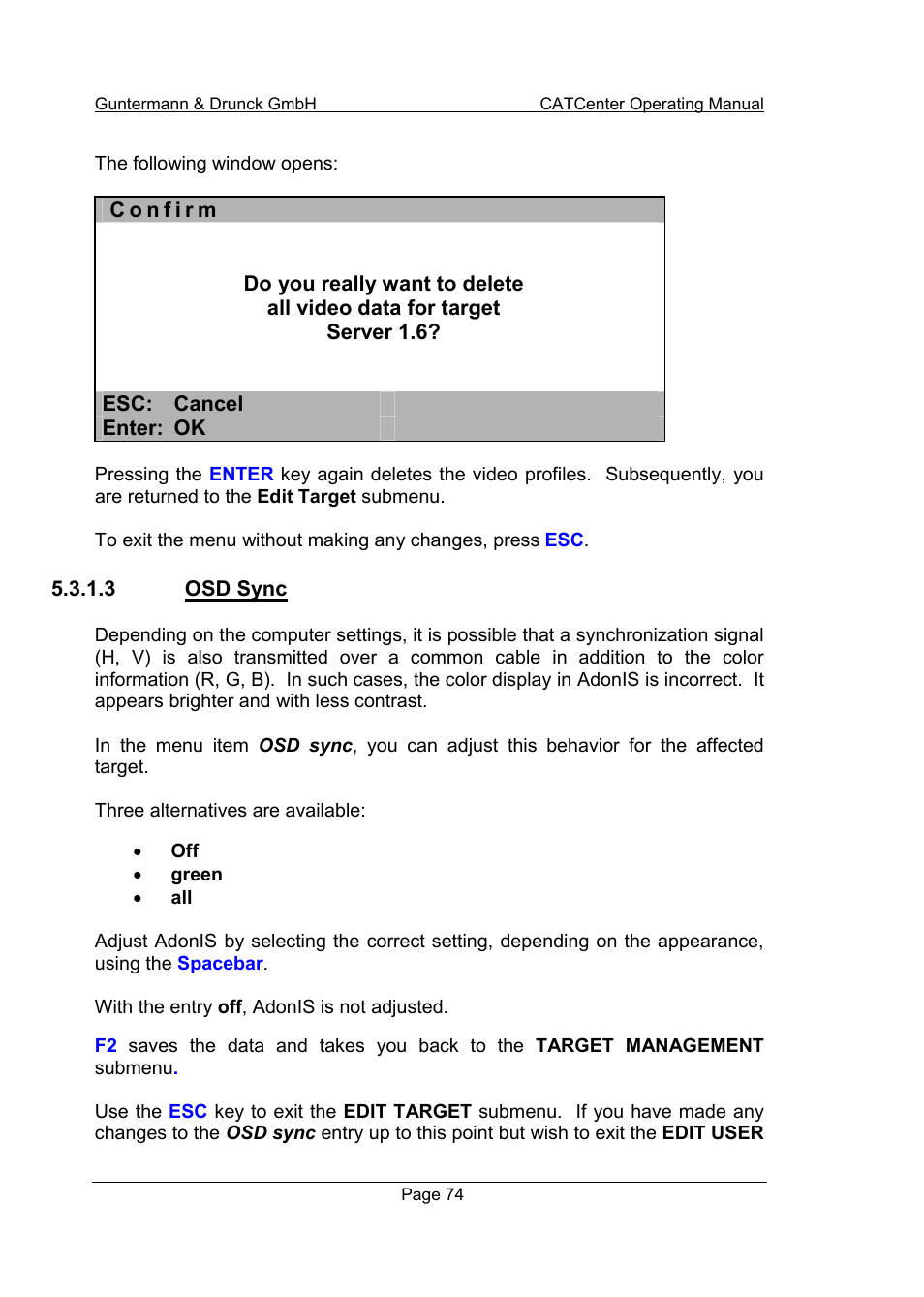 3 osd sync | Guntermann & Drunck CATCenter X systems Operation User Manual | Page 74 / 132