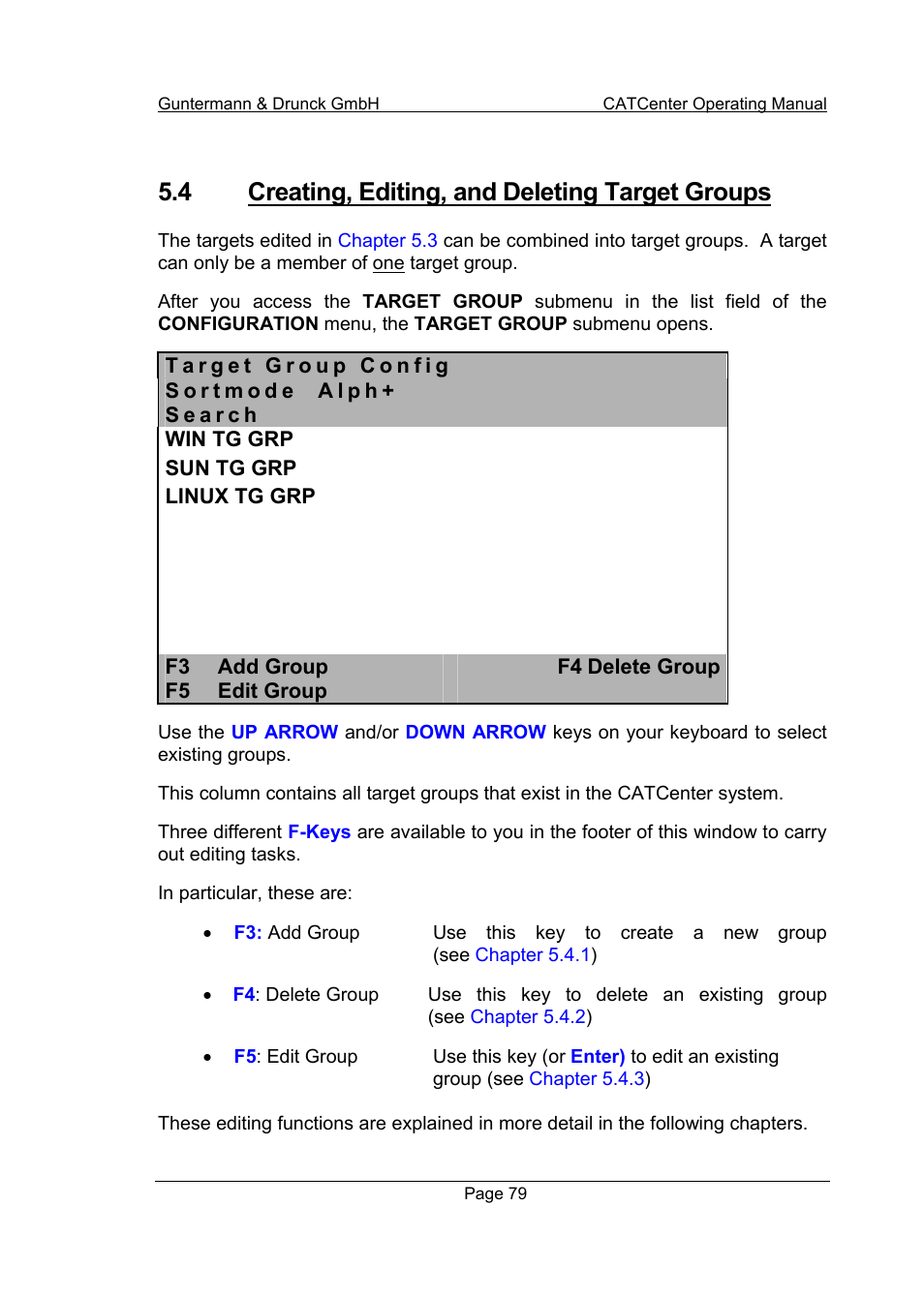 4 creating, editing, and deleting target groups | Guntermann & Drunck CATCenter X systems Operation User Manual | Page 79 / 132