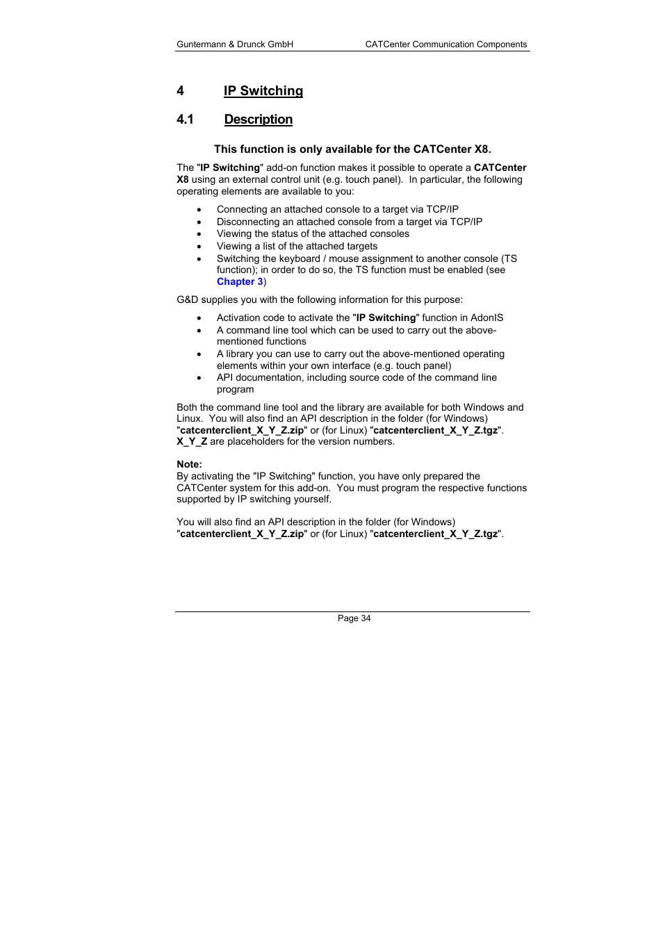 4 ip switching 4.1 description | Guntermann & Drunck CATCenter X systems Communicaton modules User Manual | Page 34 / 36