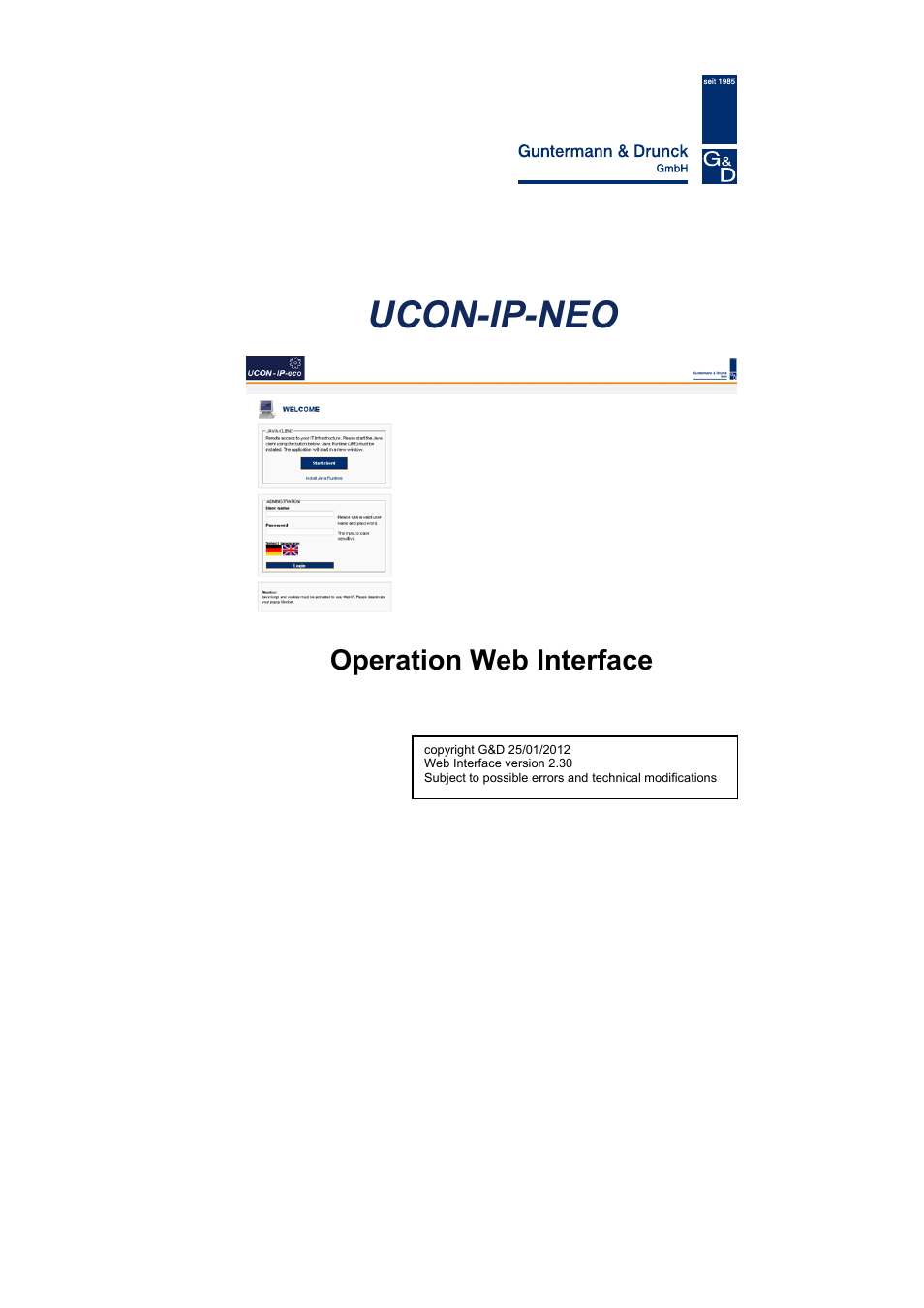 Guntermann & Drunck UCON-IP-NEO Web Interface User Manual | 48 pages