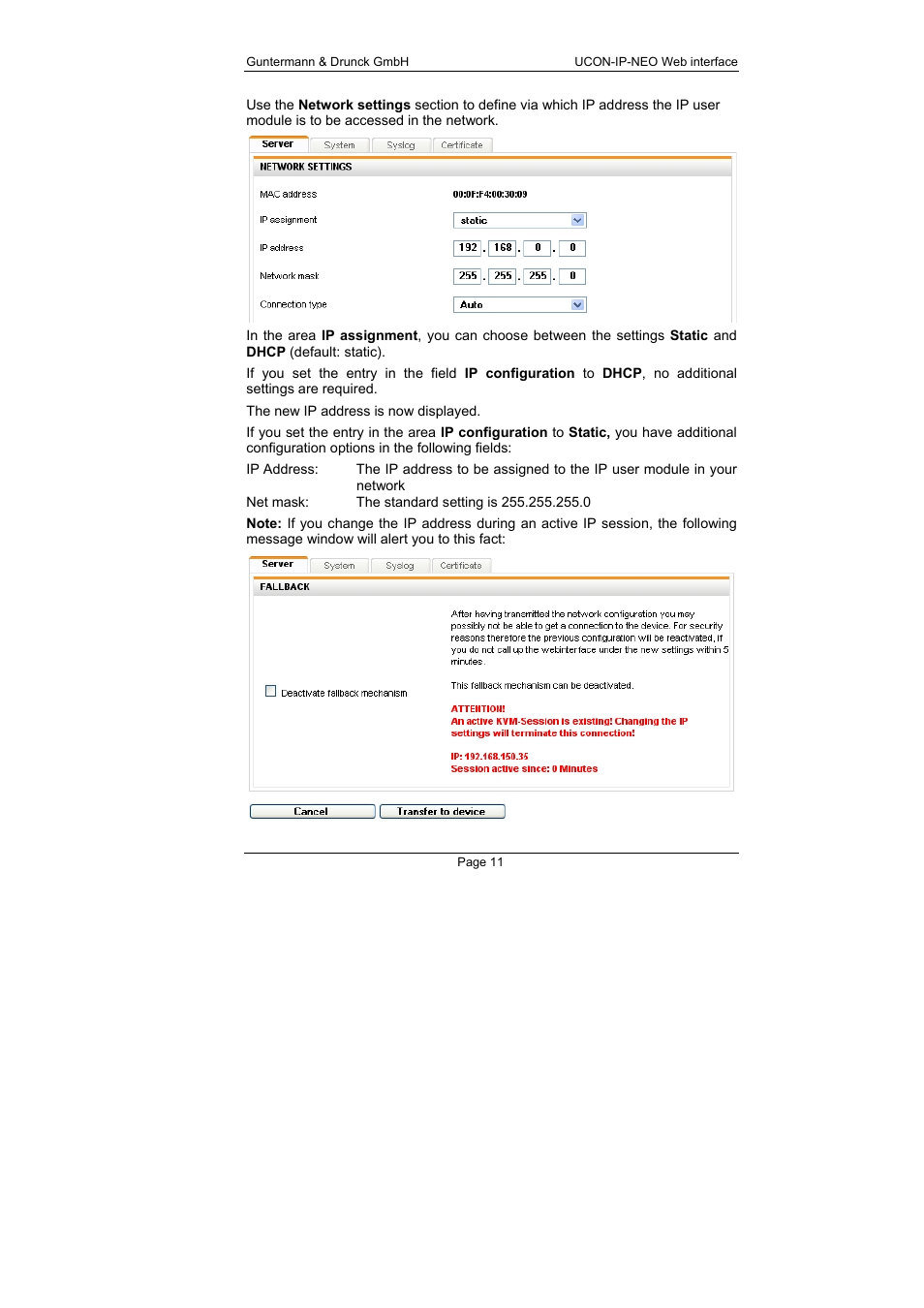 Guntermann & Drunck UCON-IP-NEO Web Interface User Manual | Page 11 / 48