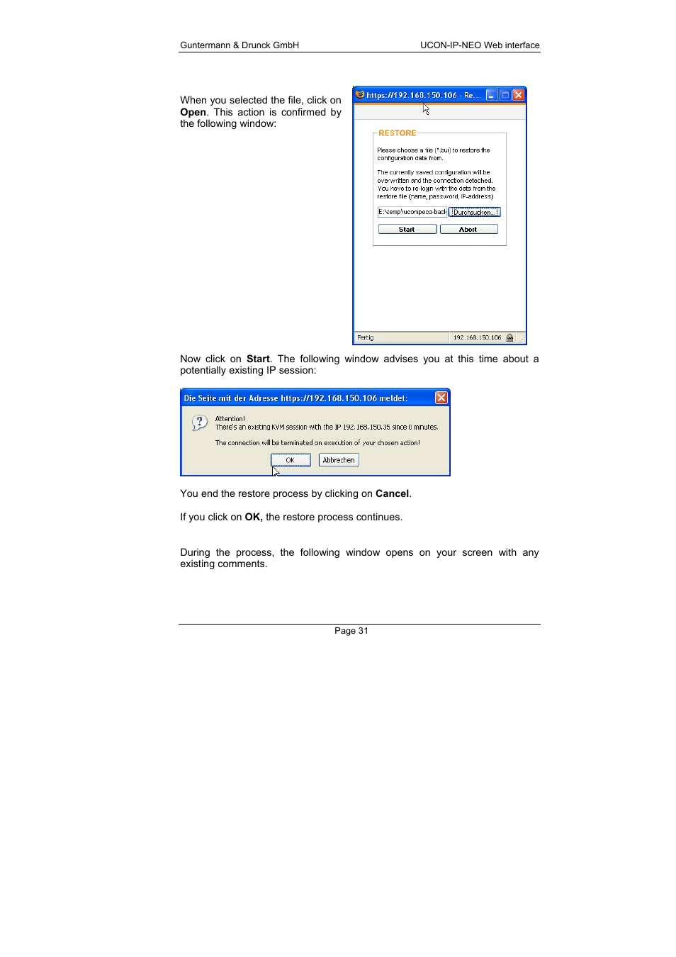 Guntermann & Drunck UCON-IP-NEO Web Interface User Manual | Page 31 / 48