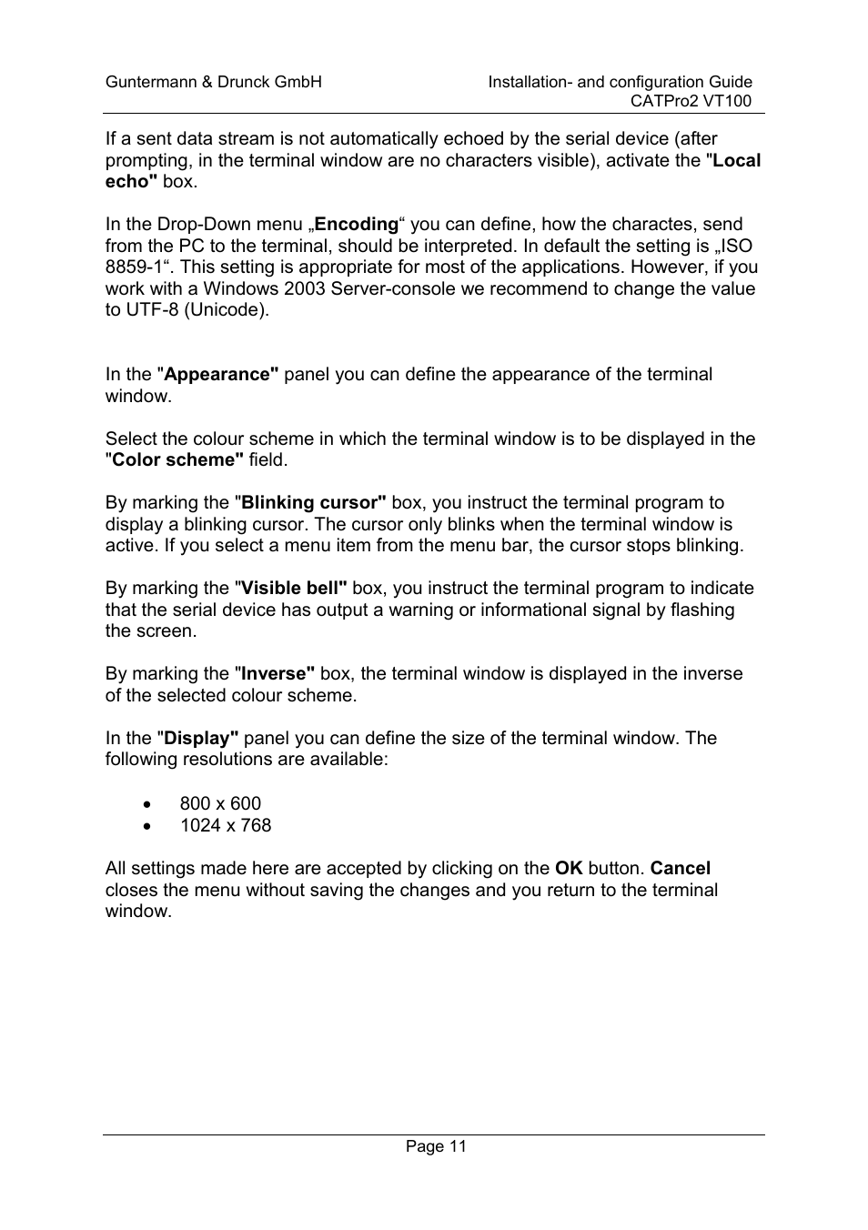 Guntermann & Drunck CATpro2-VT100 User Manual | Page 11 / 20