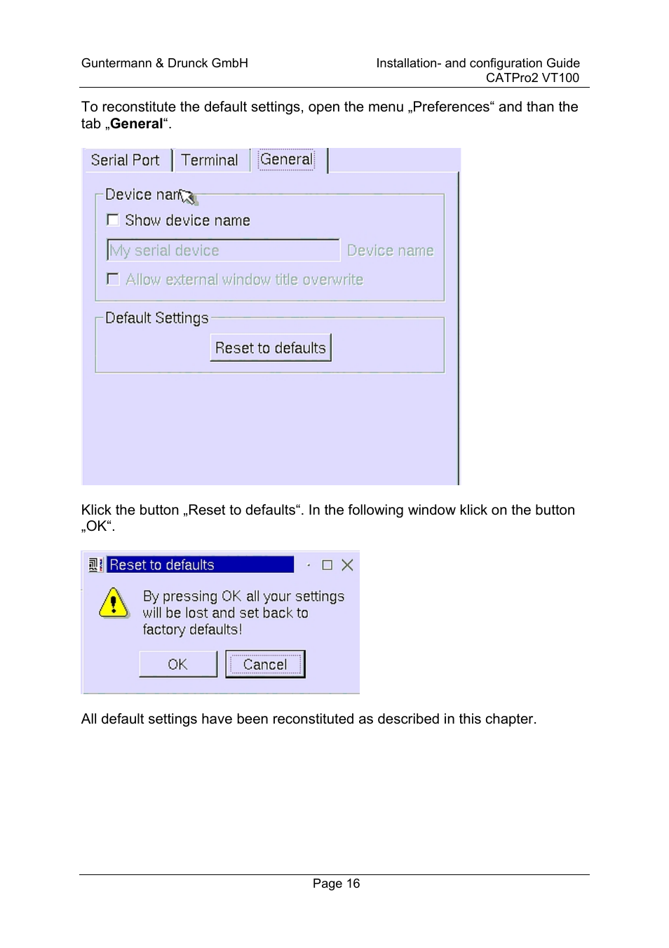Guntermann & Drunck CATpro2-VT100 User Manual | Page 16 / 20