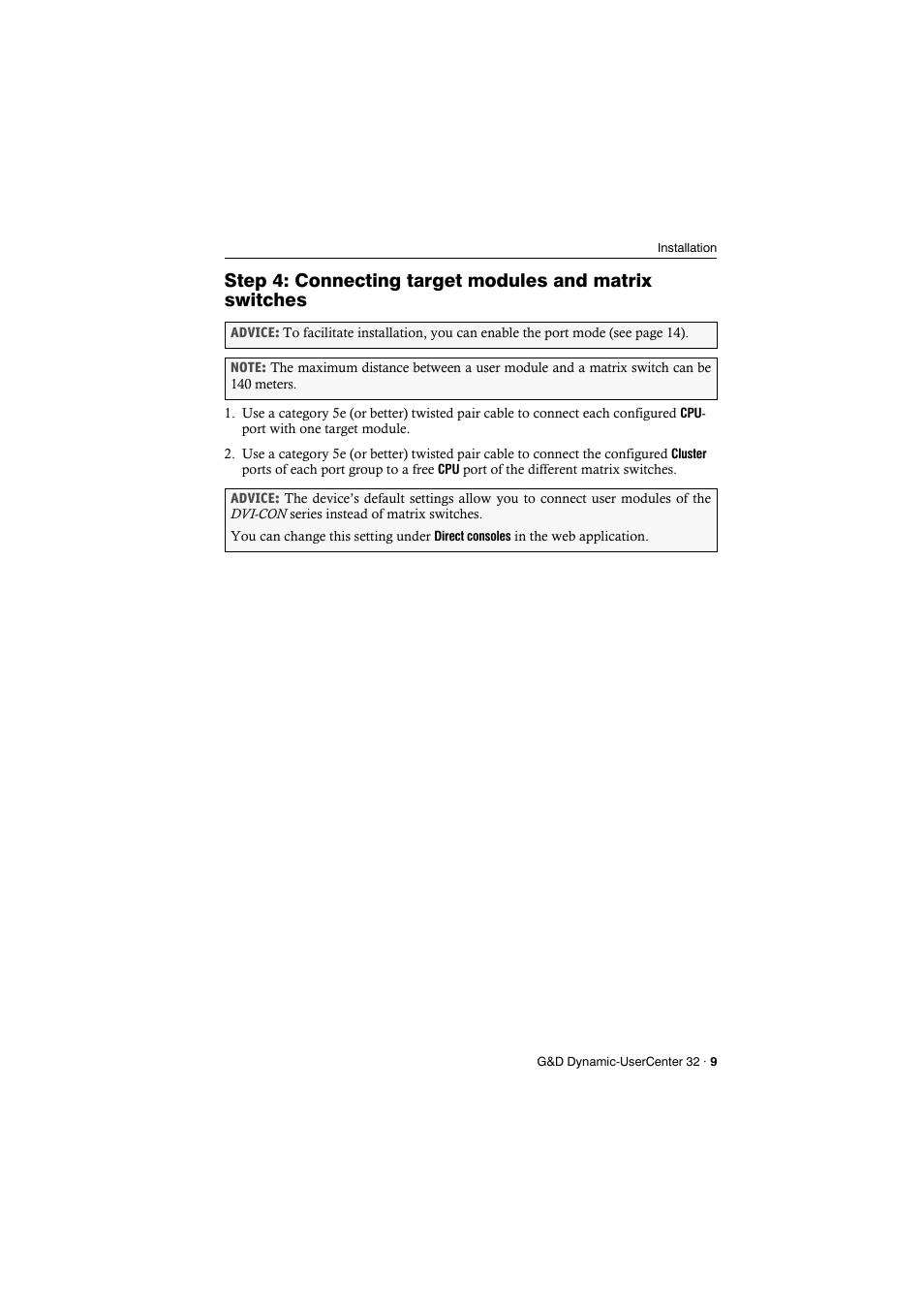 Guntermann & Drunck Dynamic-UserCenter 32 Installation User Manual | Page 11 / 20