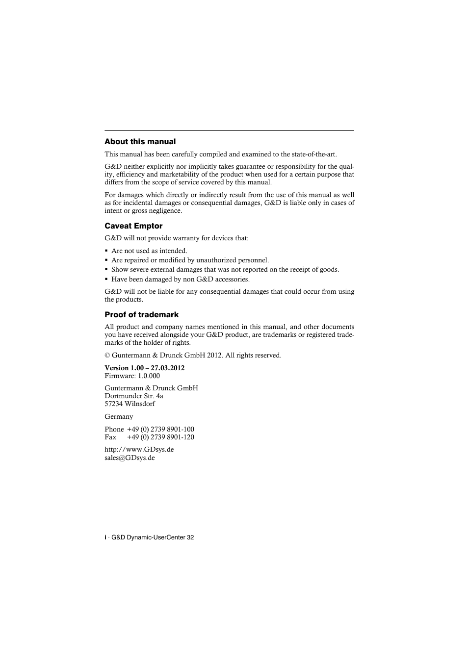 Guntermann & Drunck Dynamic-UserCenter 32 Installation User Manual | Page 2 / 20