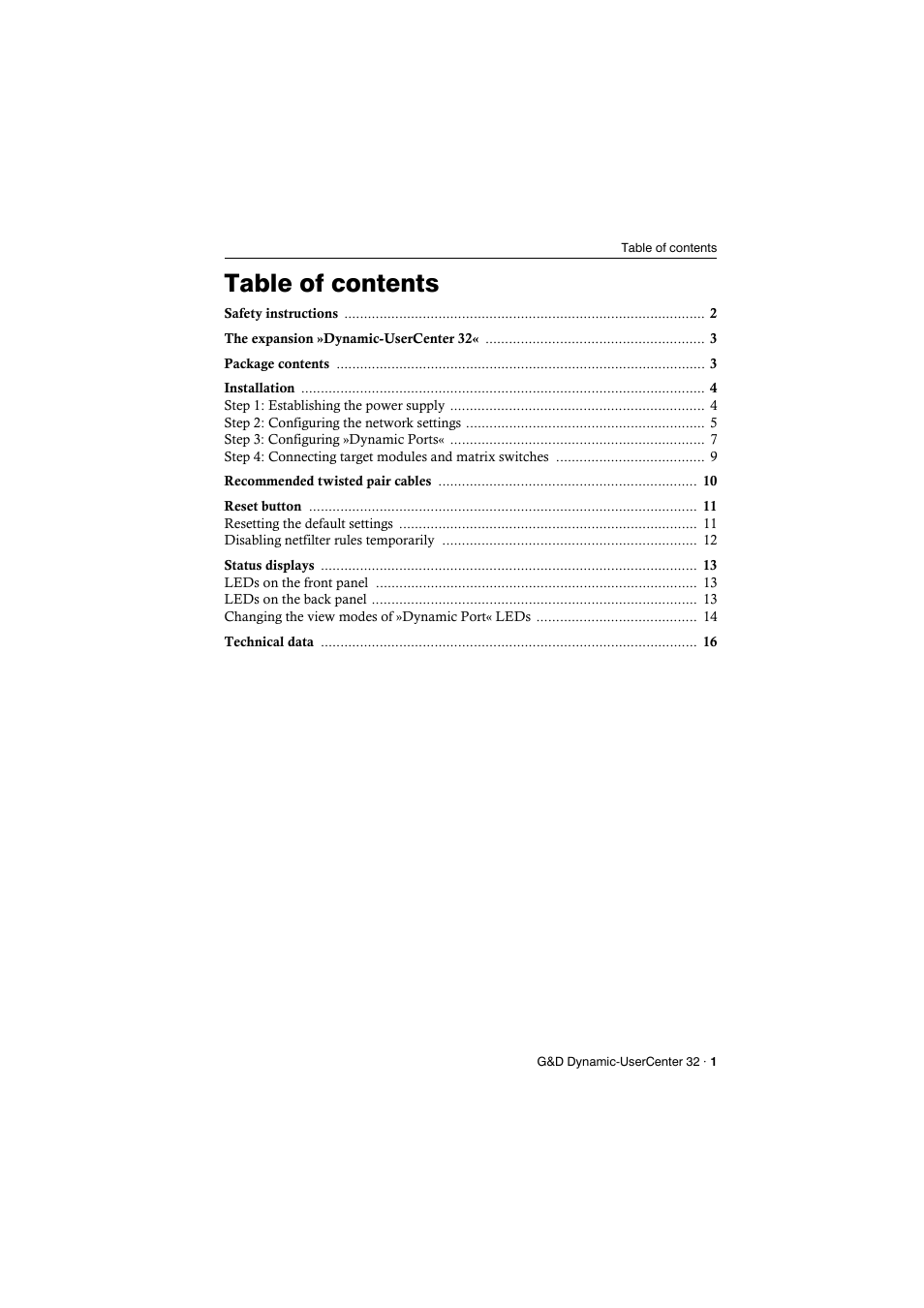 Guntermann & Drunck Dynamic-UserCenter 32 Installation User Manual | Page 3 / 20