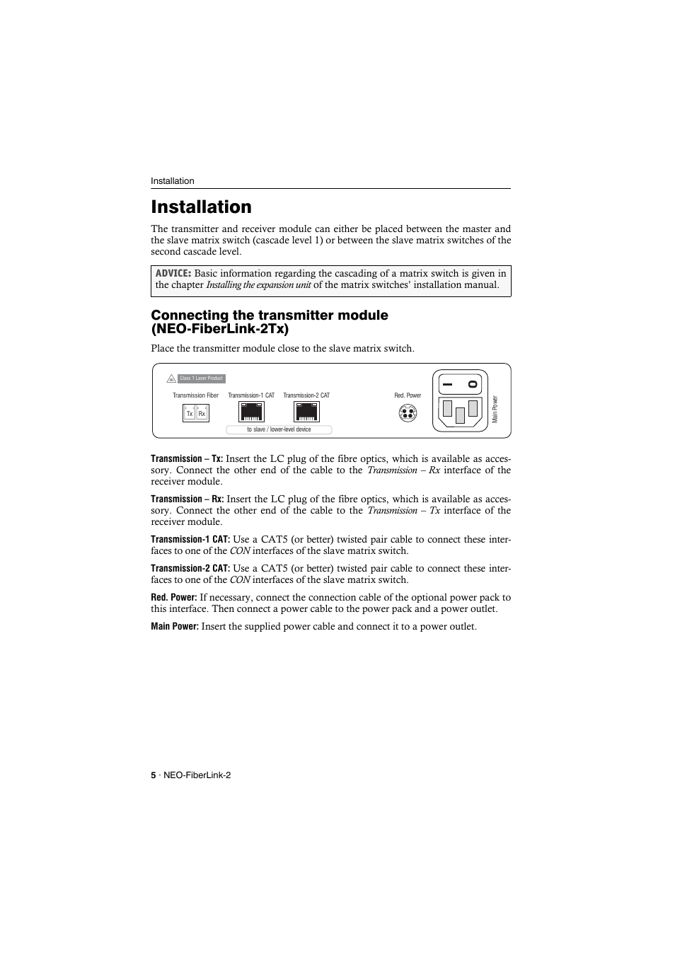 Installation | Guntermann & Drunck NEO-FiberLink2 User Manual | Page 8 / 16