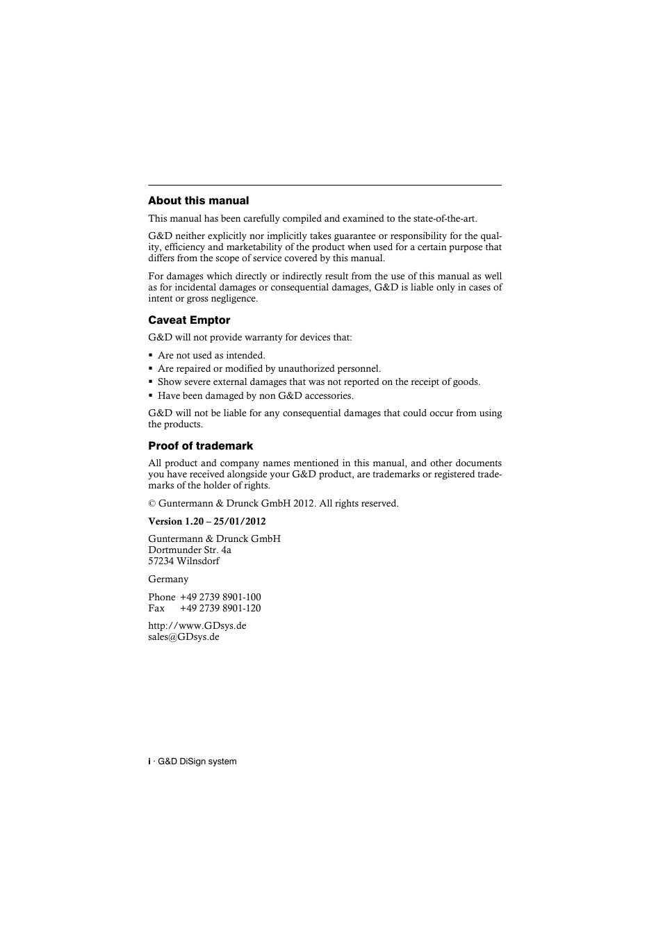 Guntermann & Drunck DiSign-System User Manual | Page 2 / 24
