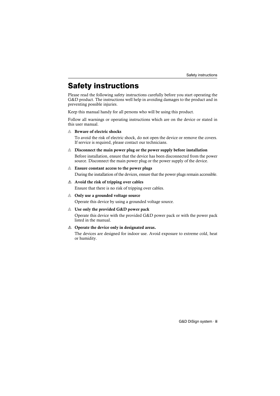 Safety instructions | Guntermann & Drunck DiSign-System User Manual | Page 3 / 24