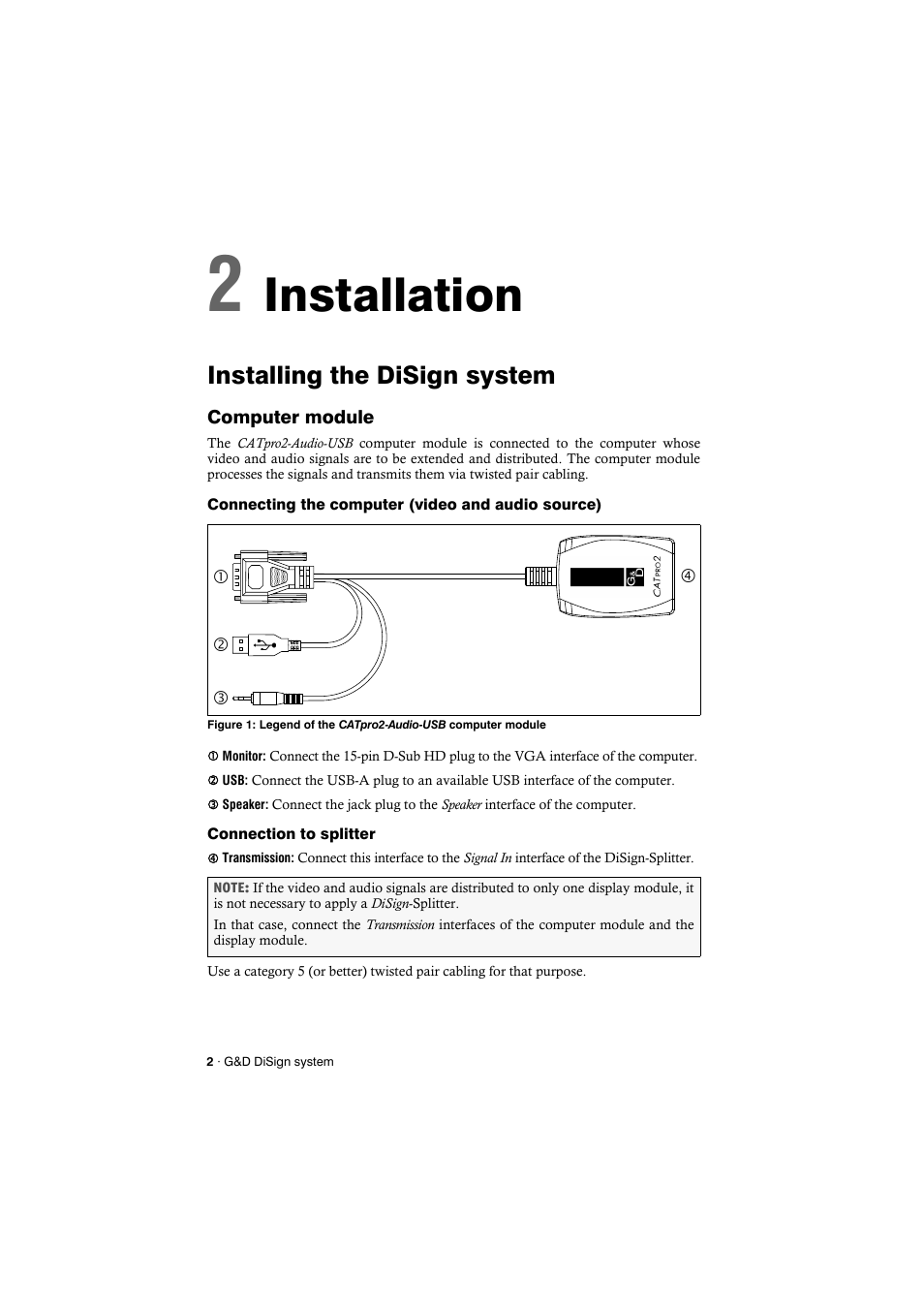 Installing the disign system, Computer module, Chapter 2: installation | Installation | Guntermann & Drunck DiSign-System User Manual | Page 6 / 24