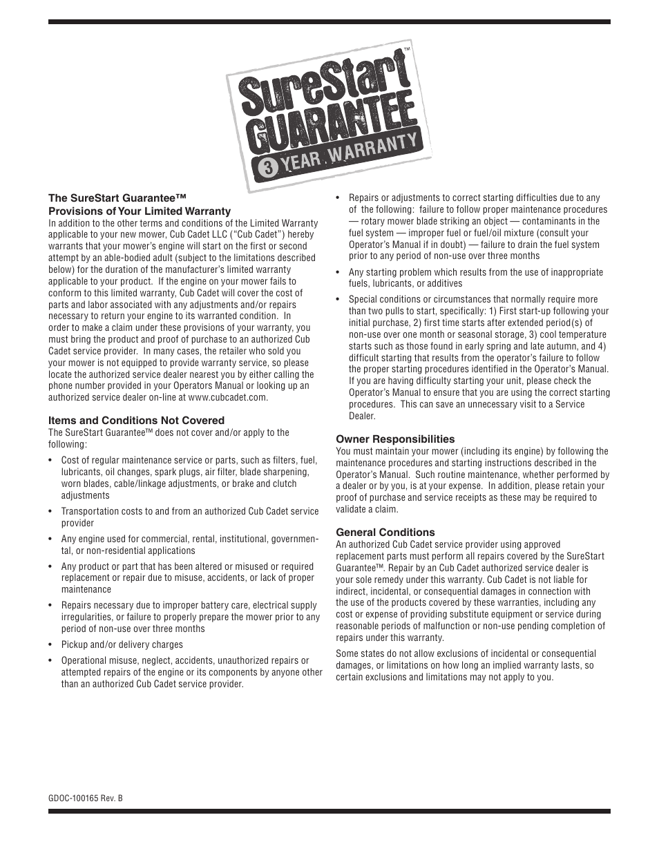 Cub Cadet 10M User Manual | Page 23 / 32