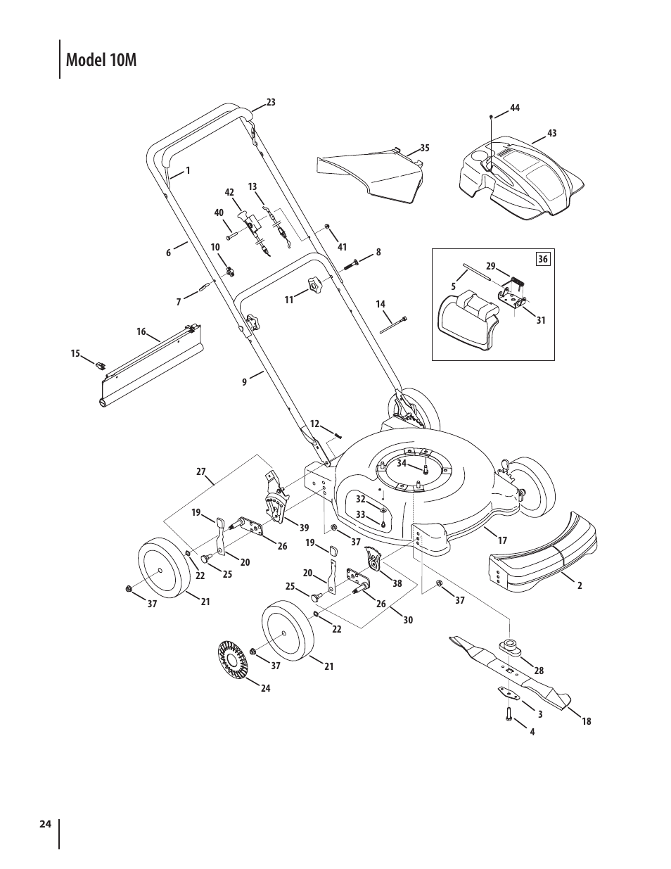 Model 10m | Cub Cadet 10M User Manual | Page 24 / 32