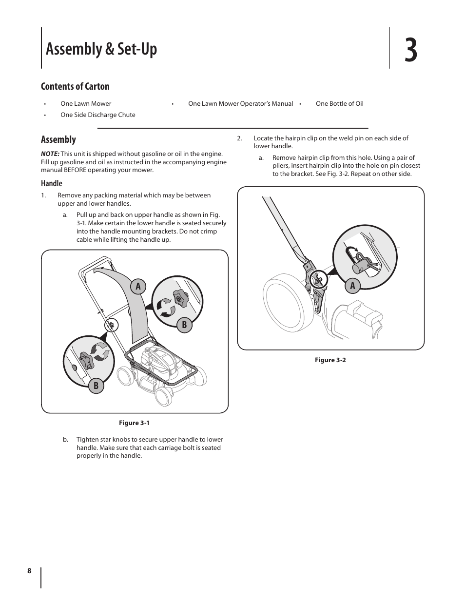 Assembly & set-up | Cub Cadet 10M User Manual | Page 8 / 32