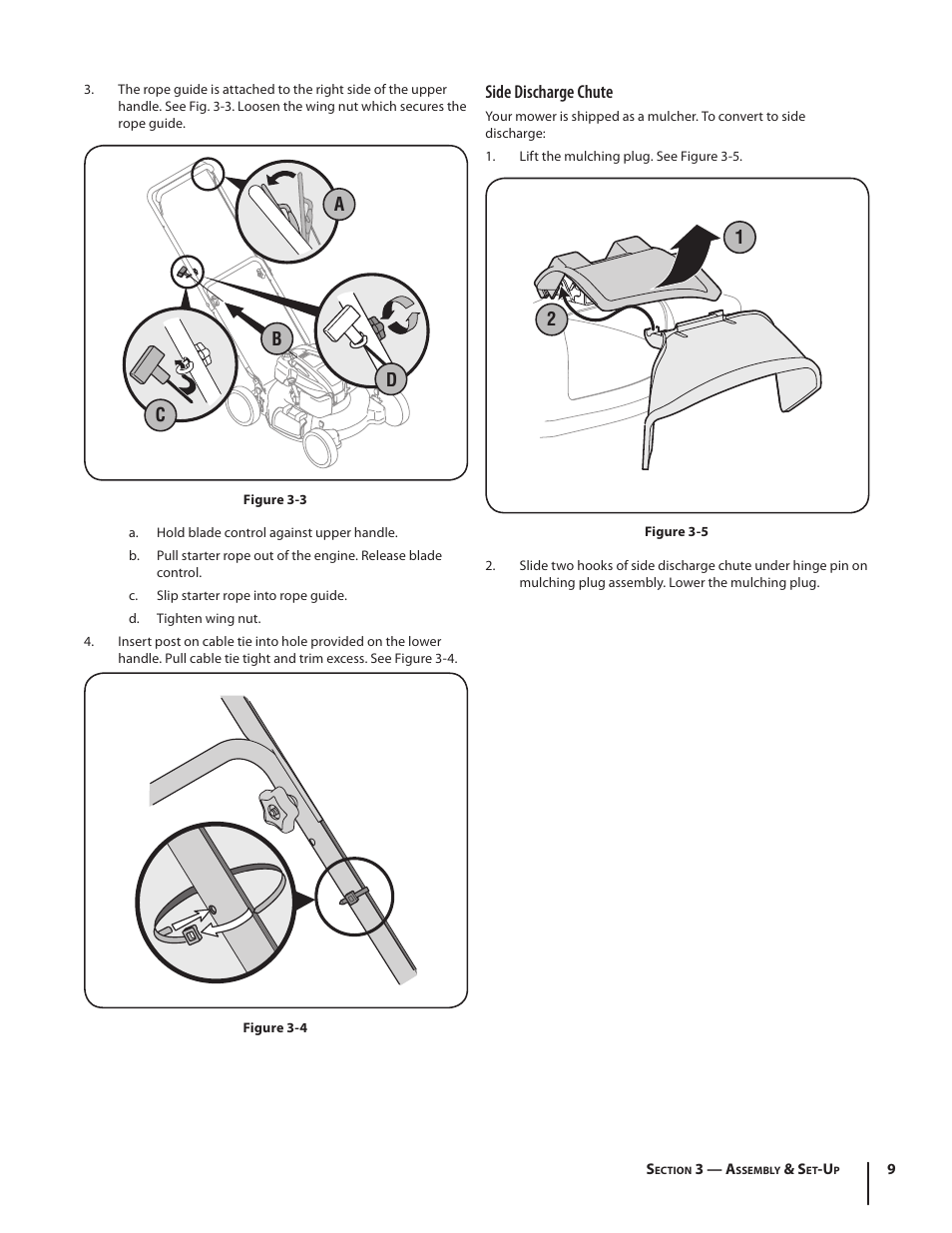 Side discharge chute, Ac d b | Cub Cadet 10M User Manual | Page 9 / 32
