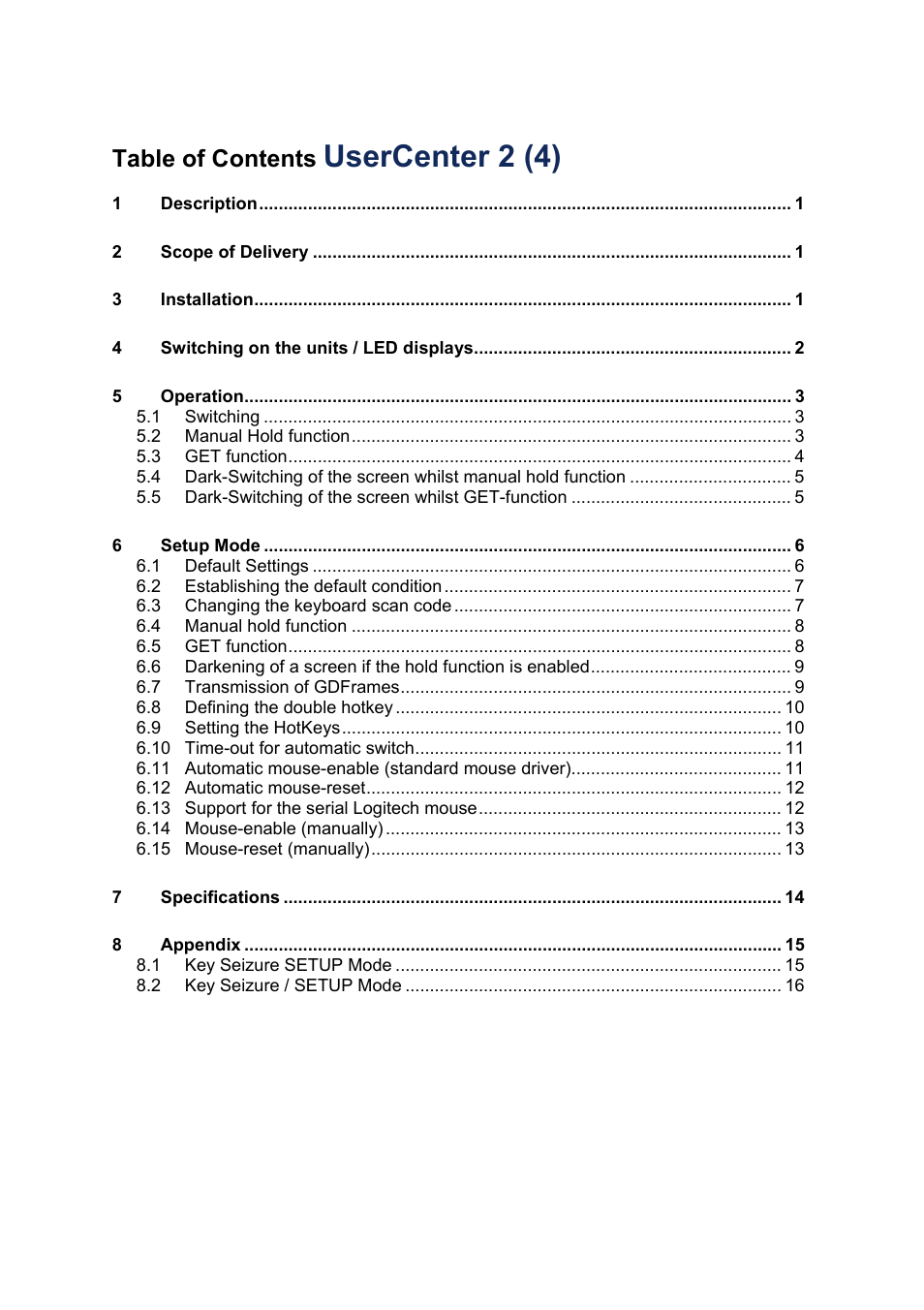 Usercenter 2 (4) | Guntermann & Drunck UserCenter2/4 User Manual | Page 2 / 20
