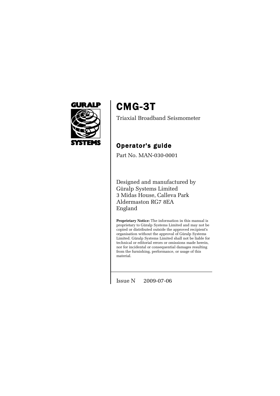 Guralp Systems CMG-3T User Manual | 53 pages