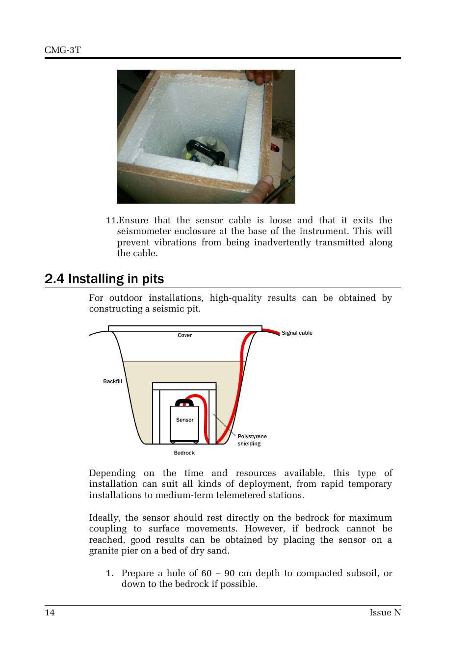 4 installing in pits | Guralp Systems CMG-3T User Manual | Page 14 / 53