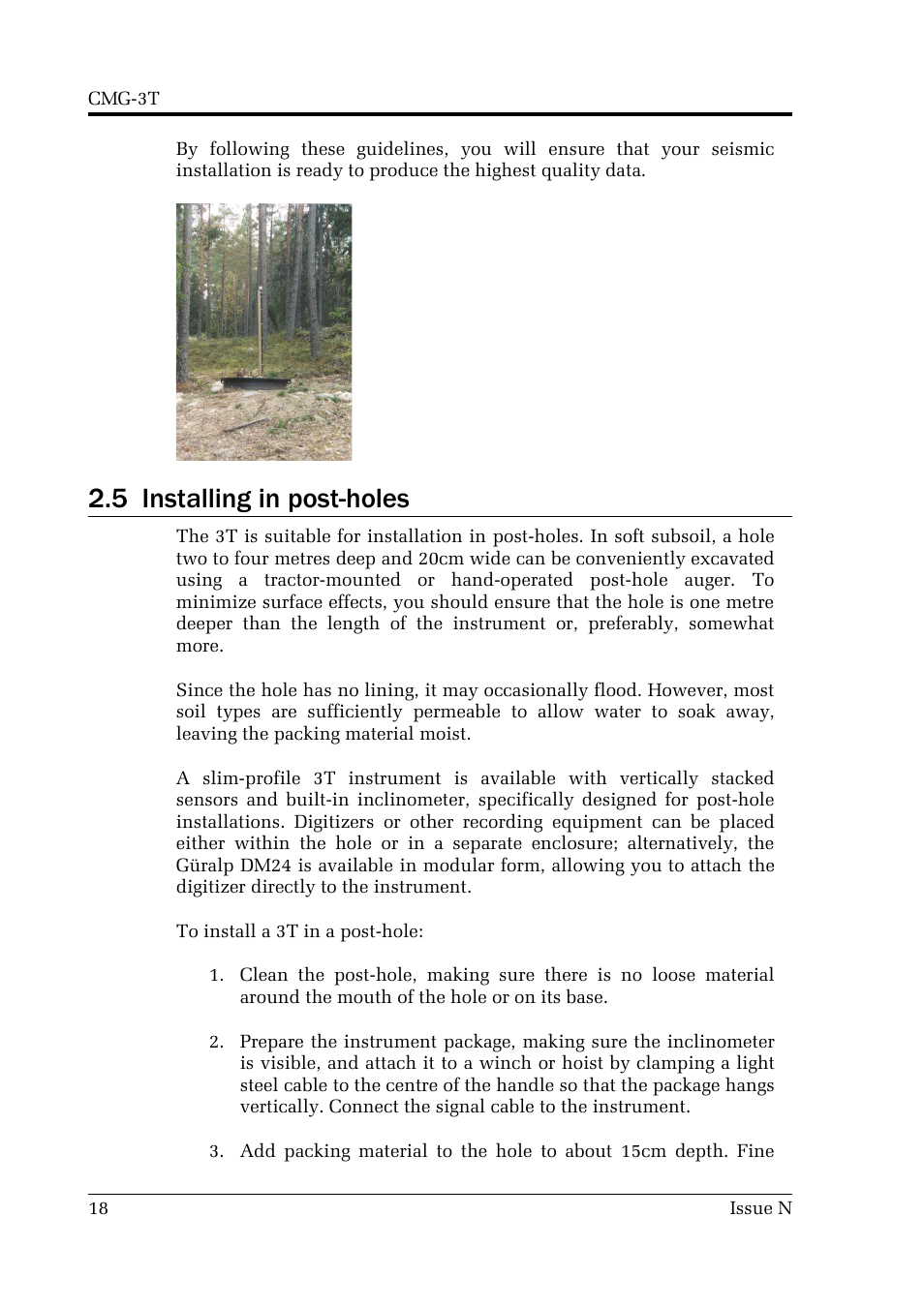 5 installing in post-holes | Guralp Systems CMG-3T User Manual | Page 18 / 53