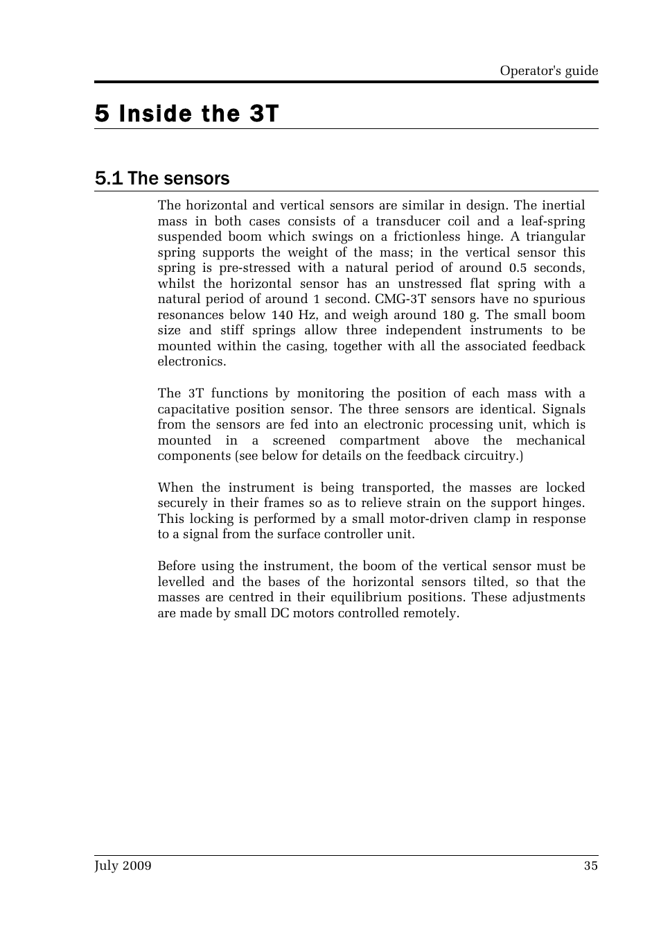 5 inside the 3t, 1 the sensors | Guralp Systems CMG-3T User Manual | Page 35 / 53