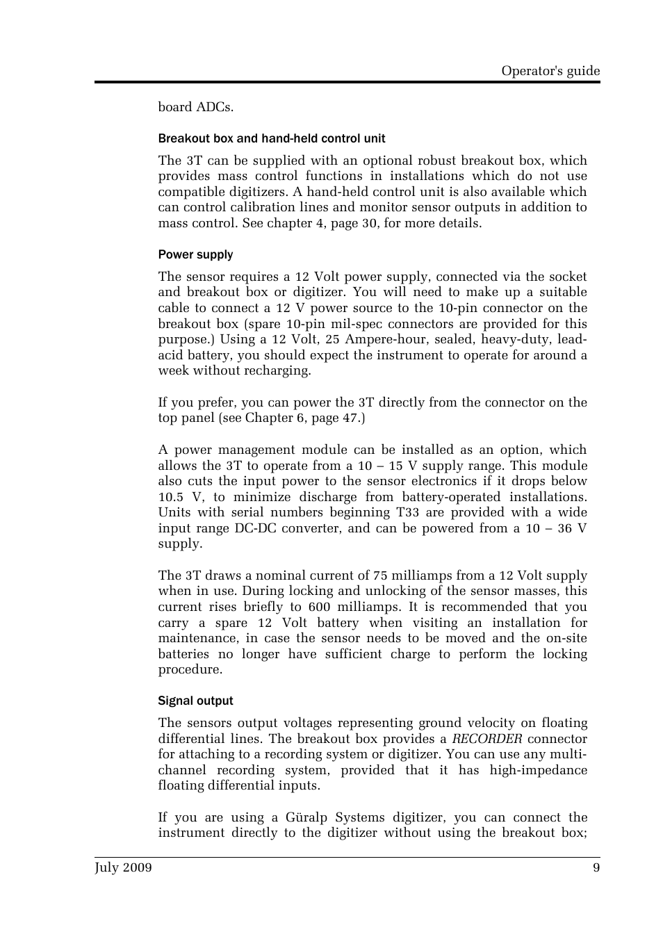 Guralp Systems CMG-3T User Manual | Page 9 / 53