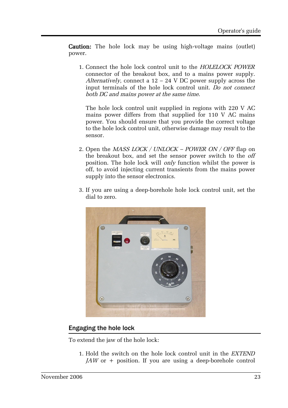 Engaging the hole lock | Guralp Systems CMG-3TB User Manual | Page 23 / 78