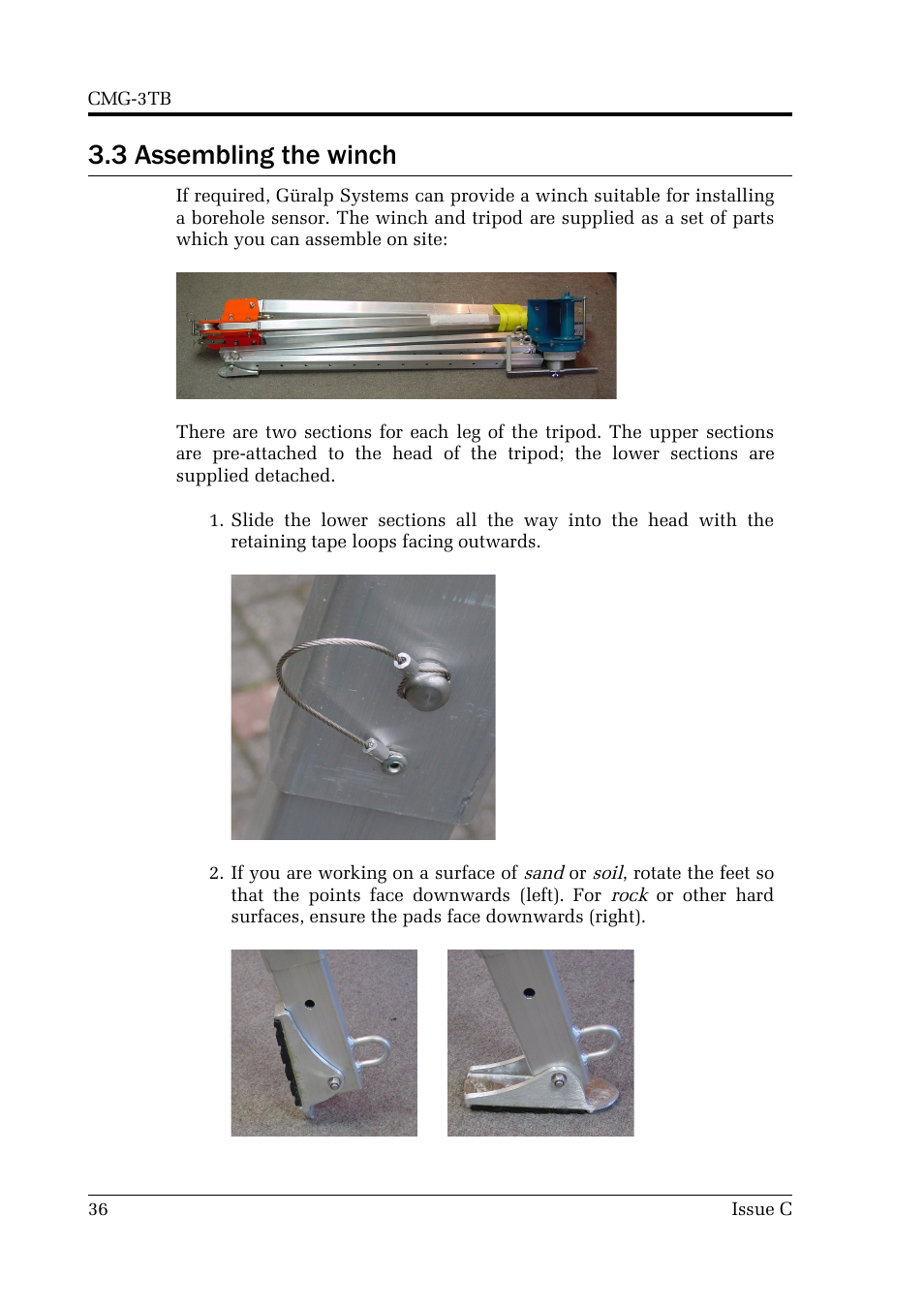 3 assembling the winch | Guralp Systems CMG-3TB User Manual | Page 36 / 78