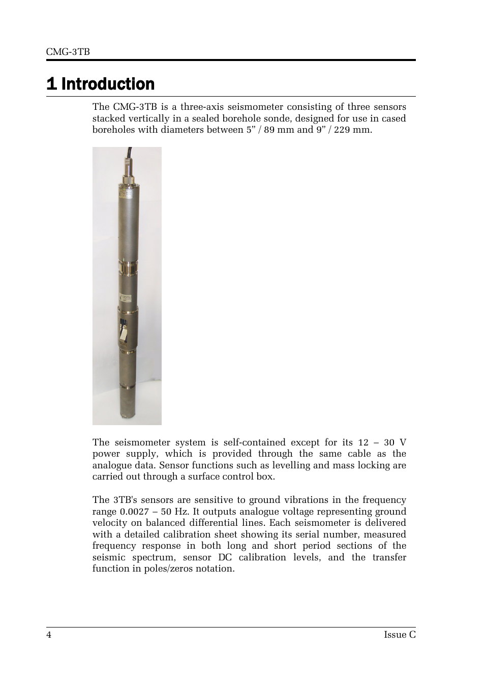 1 introduction | Guralp Systems CMG-3TB User Manual | Page 4 / 78
