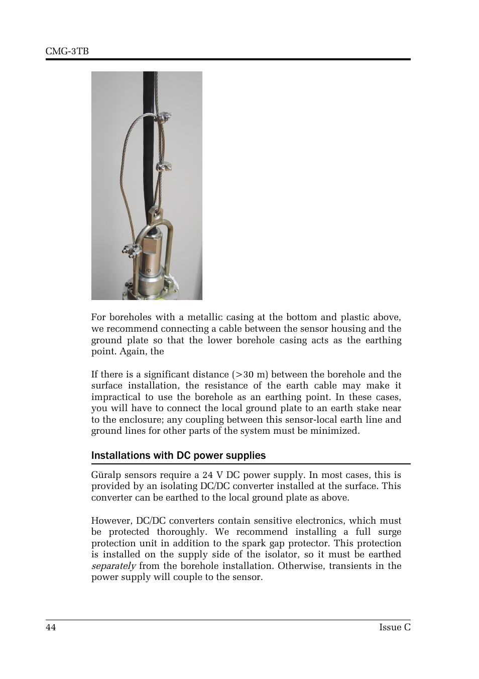 Installations with dc power supplies | Guralp Systems CMG-3TB User Manual | Page 44 / 78