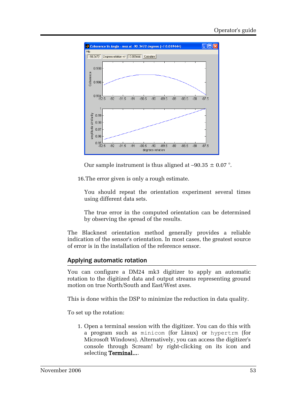 Applying automatic rotation | Guralp Systems CMG-3TB User Manual | Page 53 / 78
