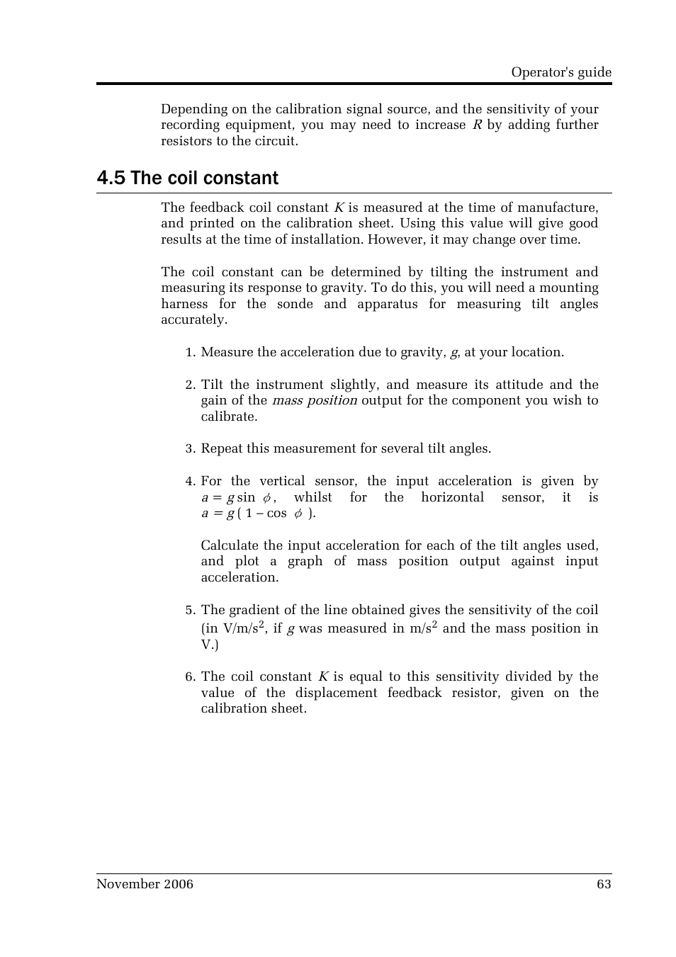 5 the coil constant | Guralp Systems CMG-3TB User Manual | Page 63 / 78