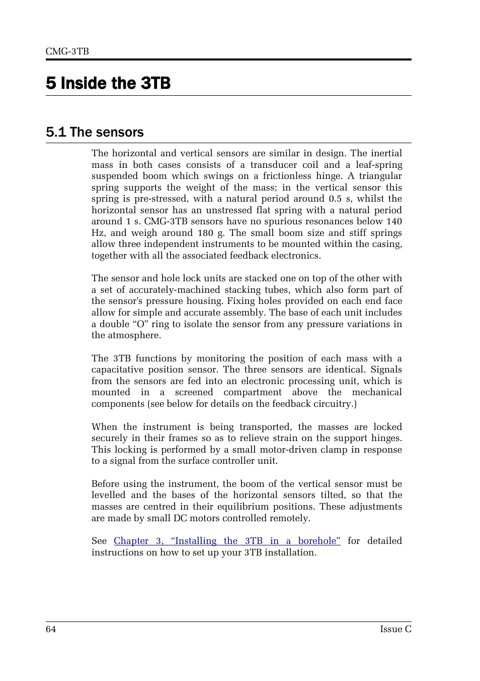 5 inside the 3tb, 1 the sensors | Guralp Systems CMG-3TB User Manual | Page 64 / 78