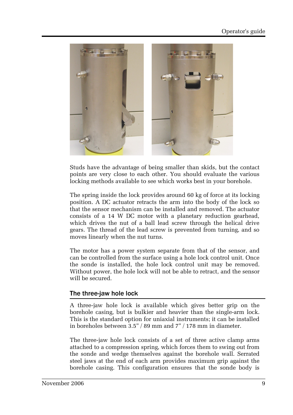 The three-jaw hole lock | Guralp Systems CMG-3TB User Manual | Page 9 / 78