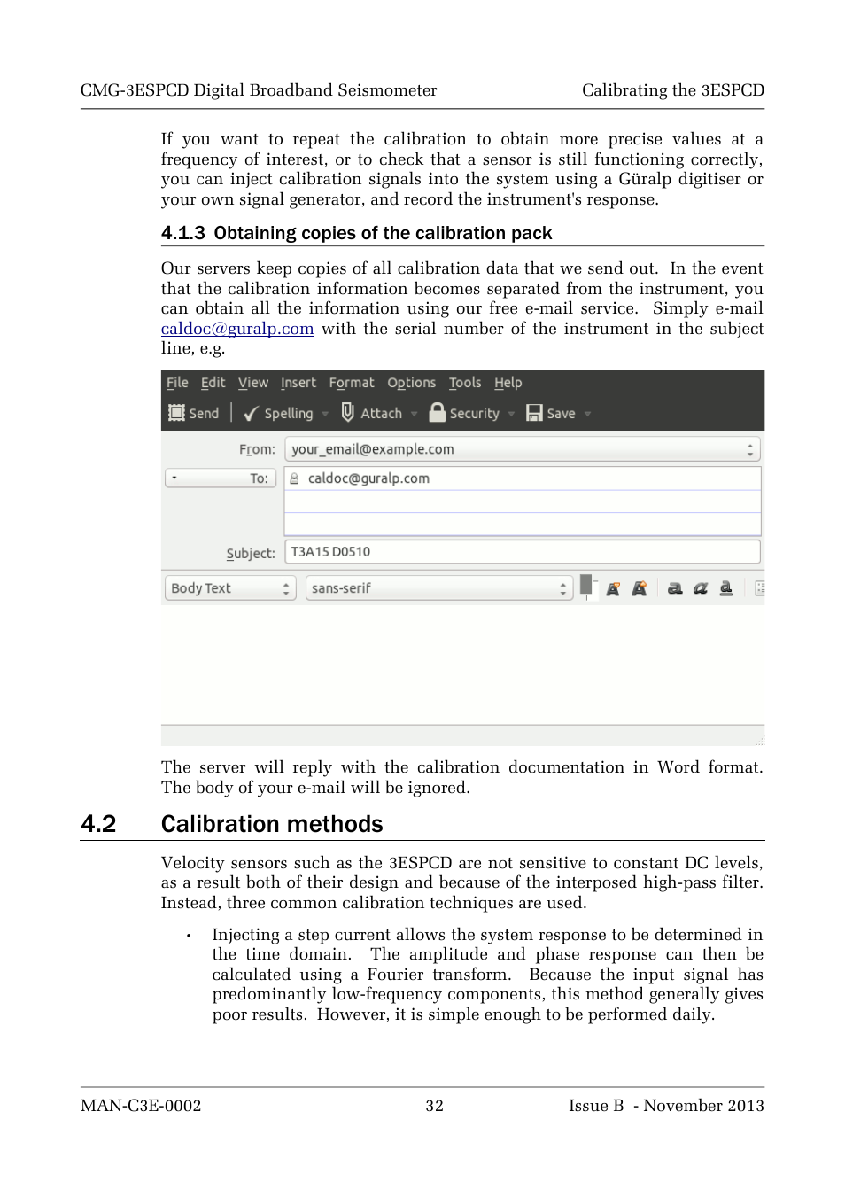 2 calibration methods | Guralp Systems CMG-3ESPCD User Manual | Page 32 / 98