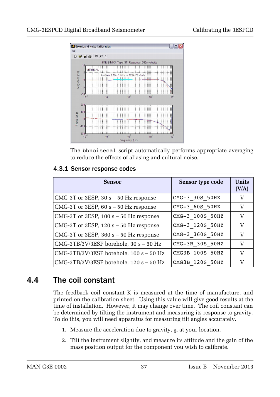 4 the coil constant | Guralp Systems CMG-3ESPCD User Manual | Page 37 / 98