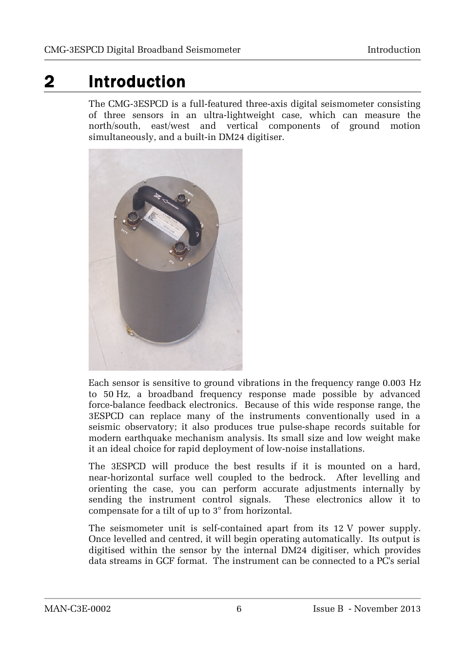 2introduction | Guralp Systems CMG-3ESPCD User Manual | Page 6 / 98