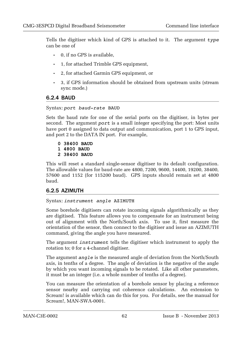 Guralp Systems CMG-3ESPCD User Manual | Page 62 / 98