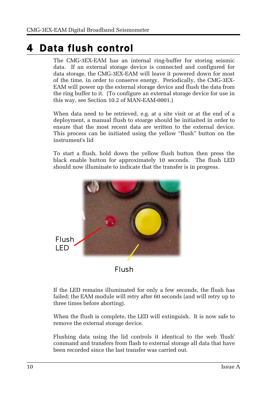 4 data flush control | Guralp Systems CMG-3EX-EAM User Manual | Page 10 / 13