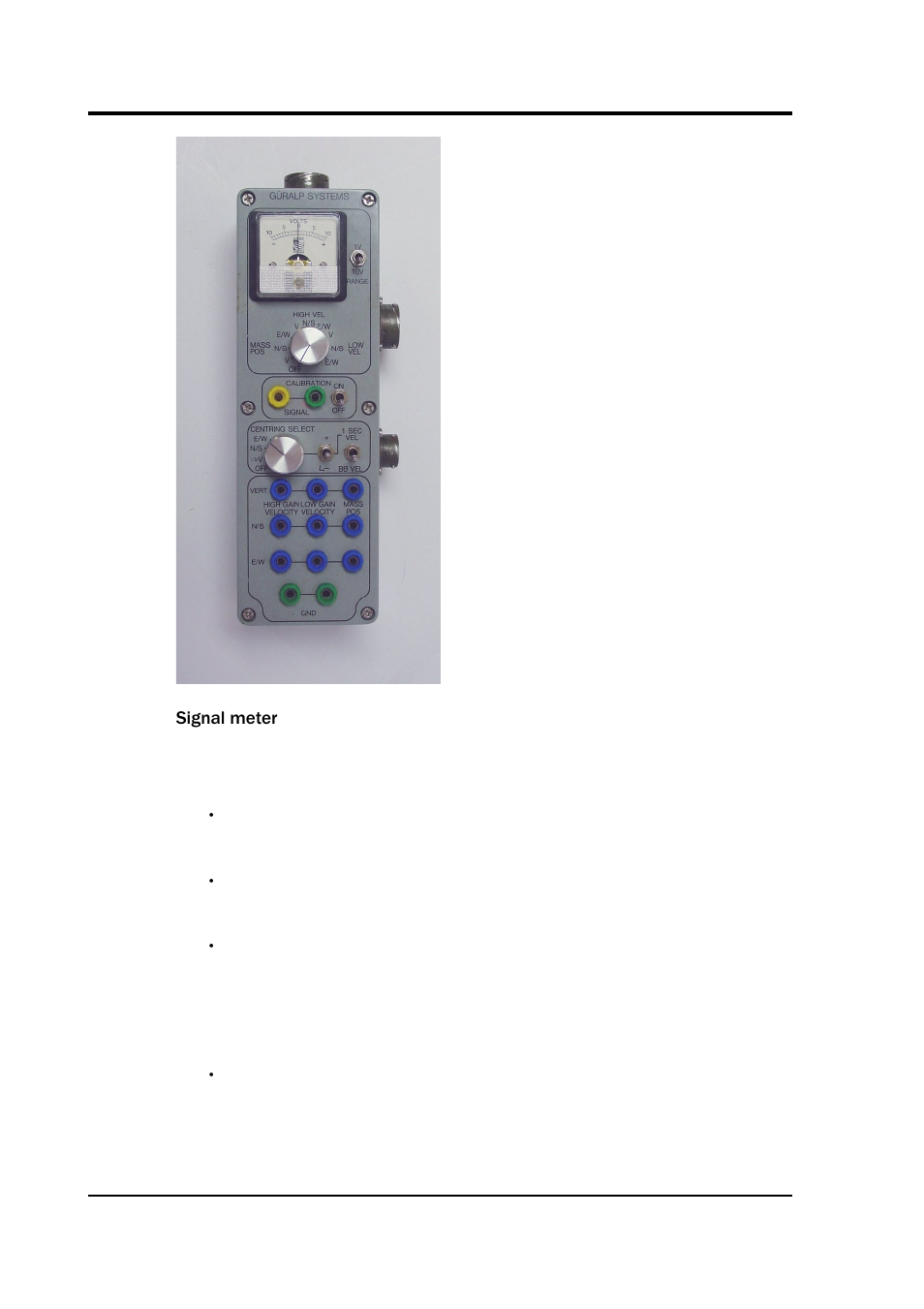 Signal meter | Guralp Systems CMG-40T User Manual | Page 8 / 35