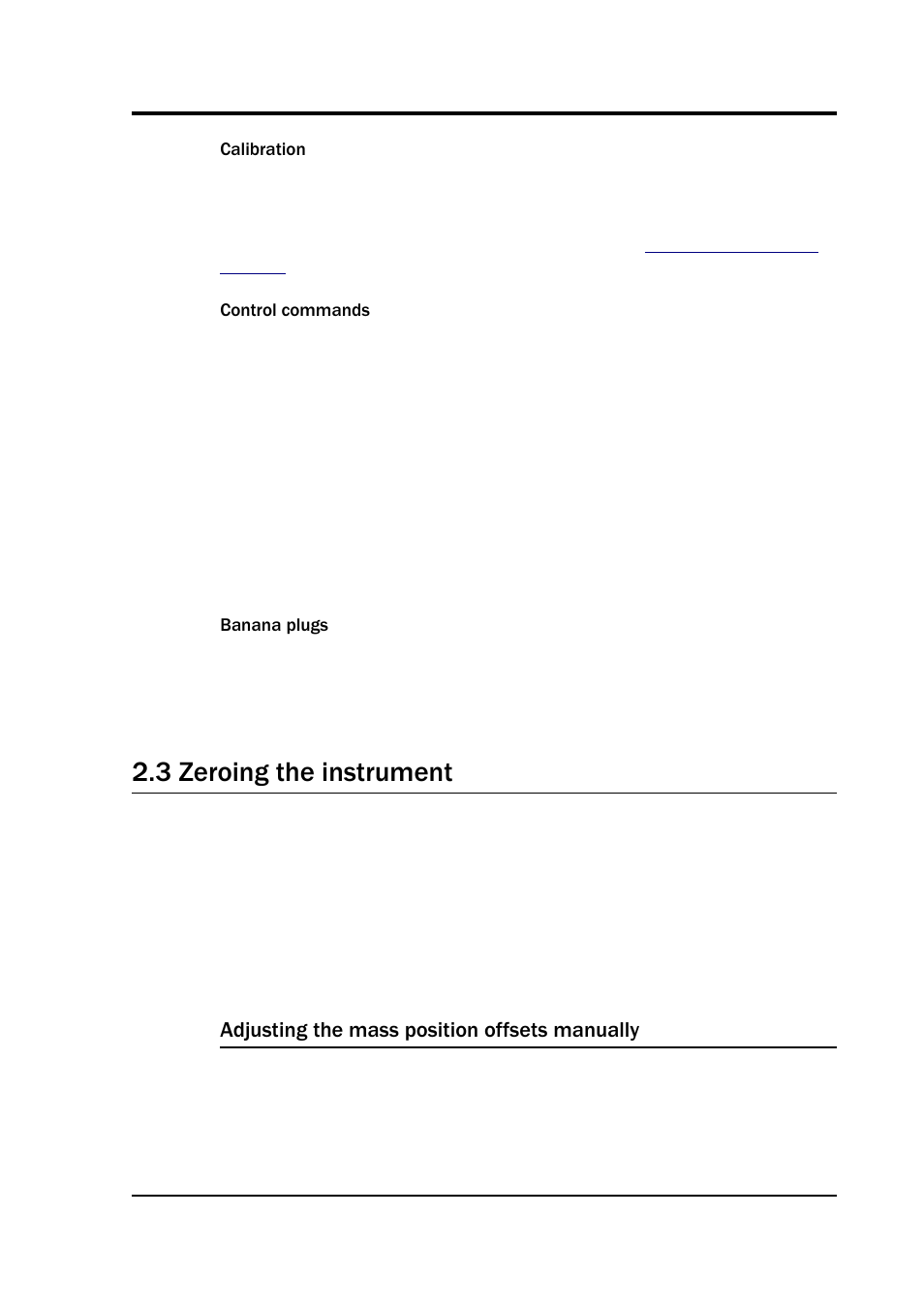 Calibration, Control commands, Banana plugs | 3 zeroing the instrument, Adjusting the mass position offsets manually | Guralp Systems CMG-40T User Manual | Page 9 / 35