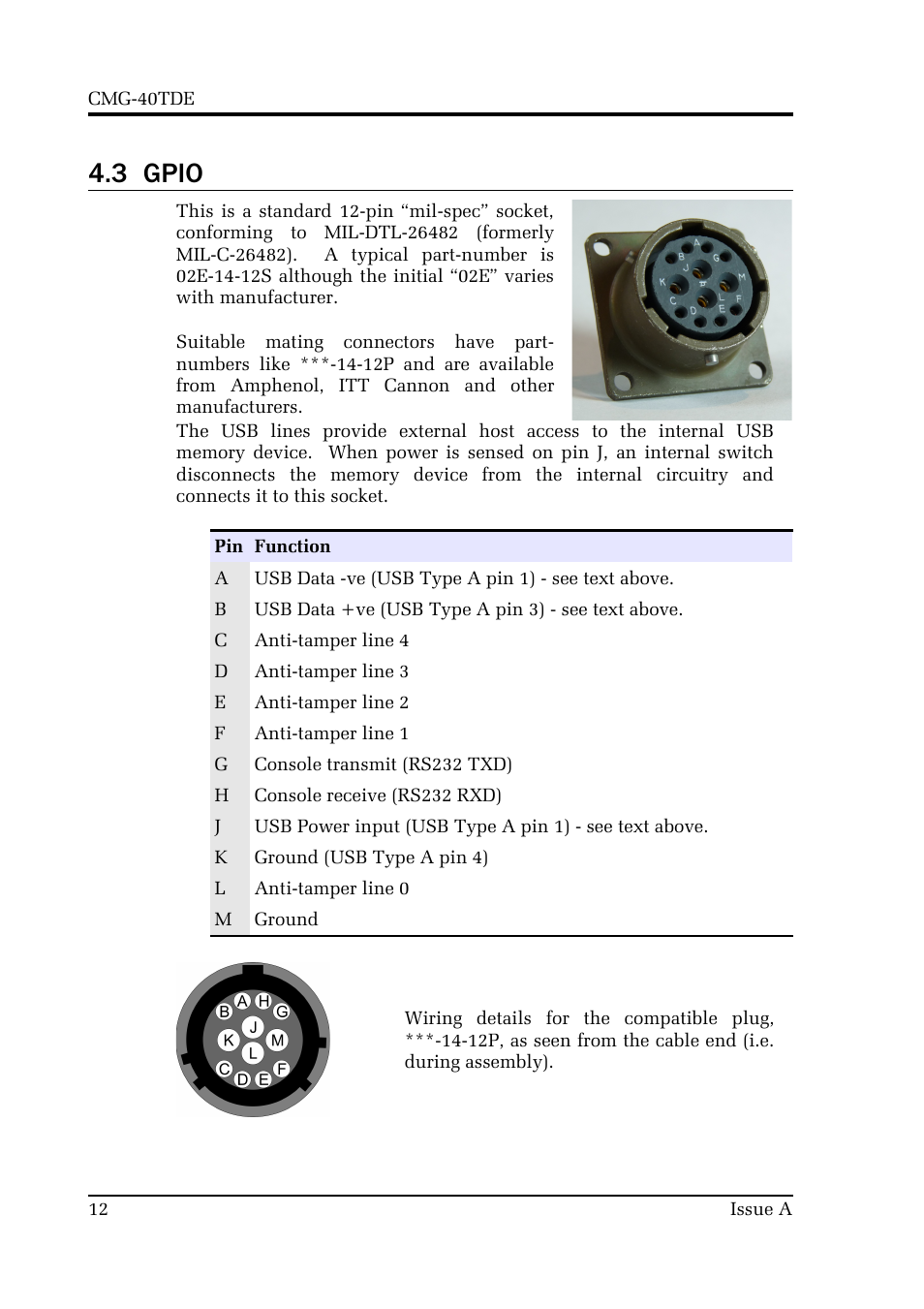 3 gpio | Guralp Systems CMG-40TDE User Manual | Page 12 / 15