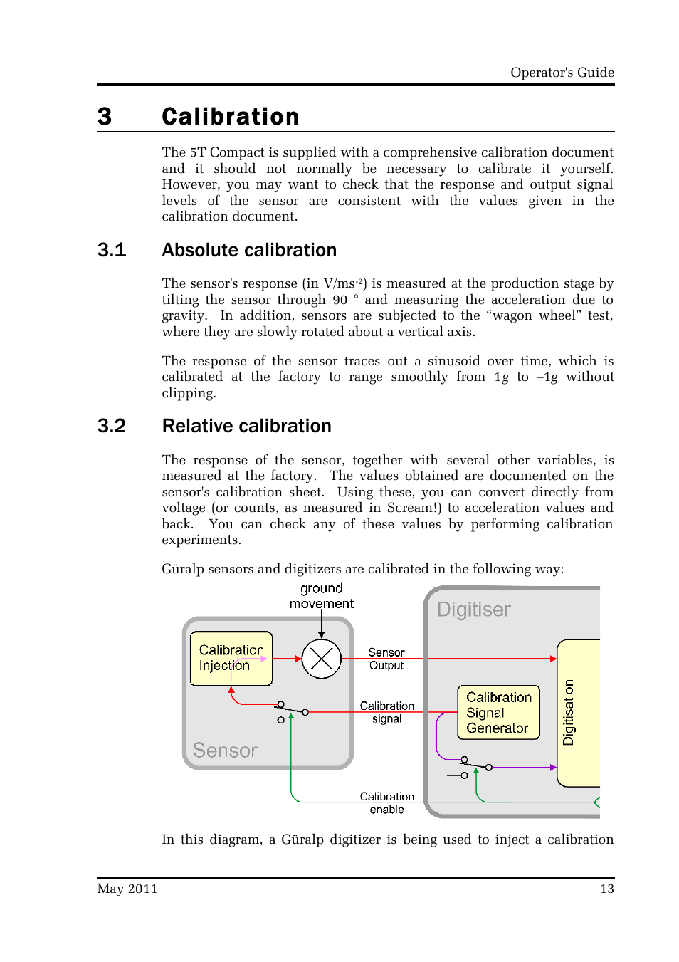 3calibration, 1 absolute calibration, 2 relative calibration | Guralp Systems CMG-5T Compact User Manual | Page 13 / 27